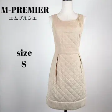 [ a857 ] M-PREMIER 새상품급 퀼팅 원피스 34 베이지