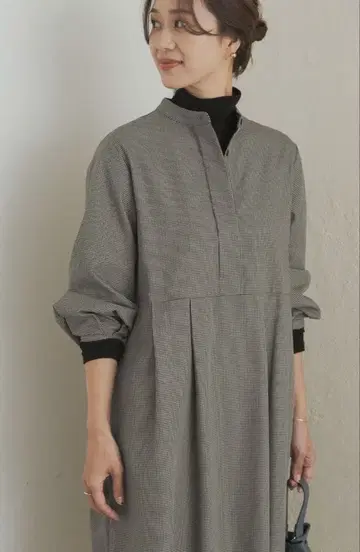 미개봉 DOORS [ UR TECH ] 체크 무늬 벌룬 슬리브 원피스