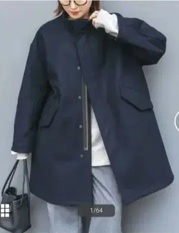 Spick & Span 멜톤 M-65 필드 코트 38 네이비