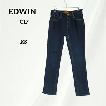 C17 에드윈 EDWIN 데님 팬츠 스트레이트 스트레치 XS 다크 네이비