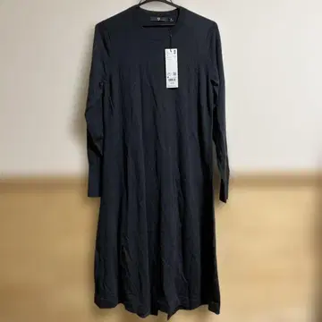 UNIQLO J 엑스트라 파인 메리노 블렌드 롱 원피스 다크 그레이
