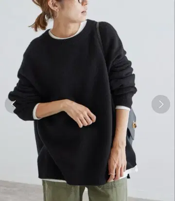 FRAMeWORK 래글런 슬리브 와이드 풀오버 블랙