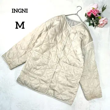 잉그 퀼팅 자켓 M 아이보리 아우터 노카라 079