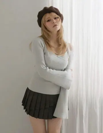 andmary Marge 캐시코어 니트 라이트 블루