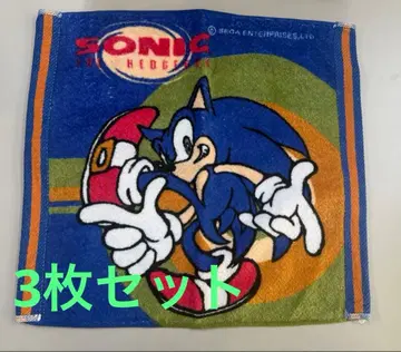 소닉 핸드 타월 3개 세트 레트로 게임 헤이세이 레트로