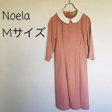 Noela 원피스 탈부착 카라 핑크 고급 7부 소매 안감 폴리 M 사이즈