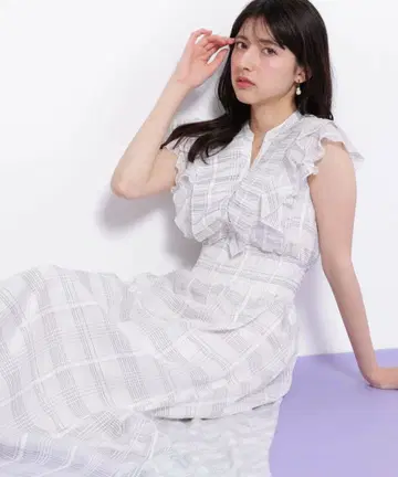 [ 미사용 새상품 ] JILLSTUART 시어 플리츠 프릴 원피스