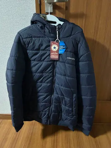 CONVERSE 후드 부착 다운 자켓 L 네이비