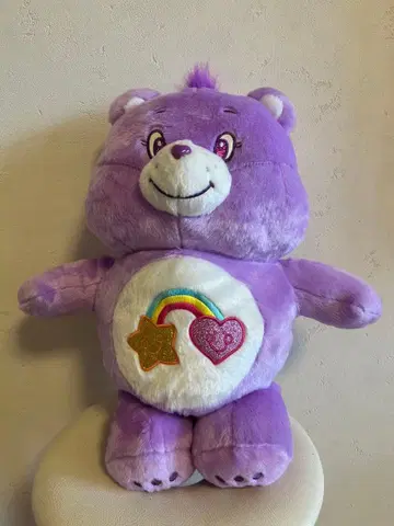 레어 케어베어 봉제 인형 레인보우 45cm 택 포함