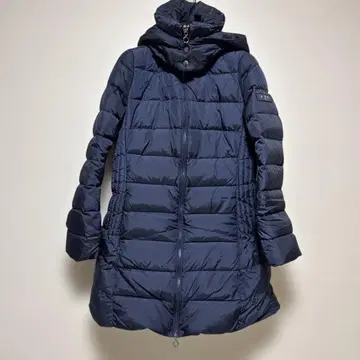 TATRAS 네이비 후드 부착 롱 코트