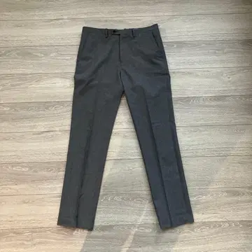 그레이 노턱 슬랙스 울 혼방