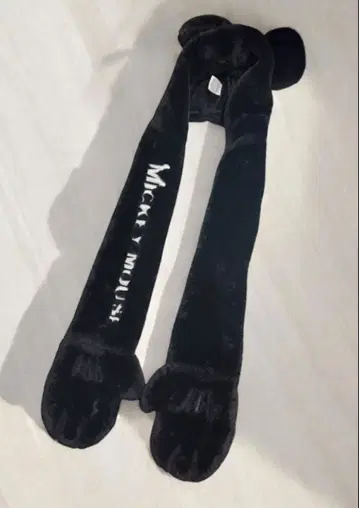 디즈니 미키 퍼 머플러 팬캡 블랙 장갑