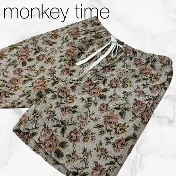 [몽키타임] 하의 바지 팬츠 숏팬츠 그레이 x 꽃무늬 고블랑