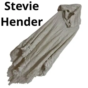 택 포함 Stevie Hender 후드 부착 니트 판초 베이지