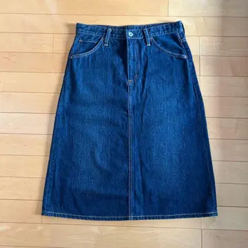 EDWIN 다크 블루 데님 스커트 L 사이즈
