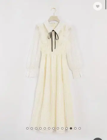 턱 프릴 옷깃 원피스 안미르 도트