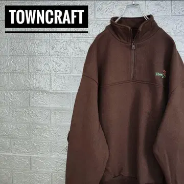 타운크래프트 towncraft 새상품급 하프 지퍼 맨투맨 브라운
