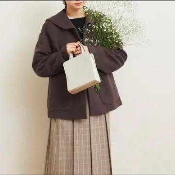 fig London 에어리얼 파일 세일러 코트 앙비텍스 캐시미어 혼방