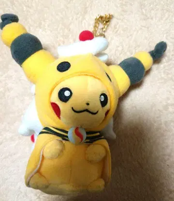 포켓몬 센터 메가니움 판초를 입은 피카츄 봉제 인형