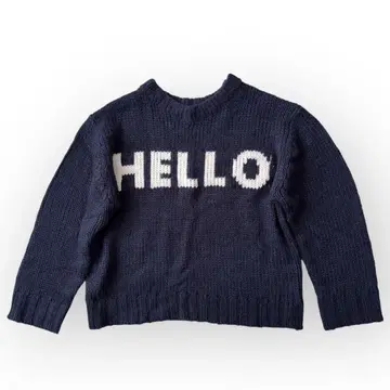 mao made 마오메이드 니트 네이비 HELLO 알파카 스웨터