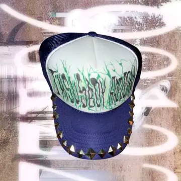 리메이크 캡 스터드 그래피티 보라색