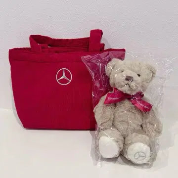 [새상품] Mercedes-Benz 코듀로이 토트백 곰 봉제 인형