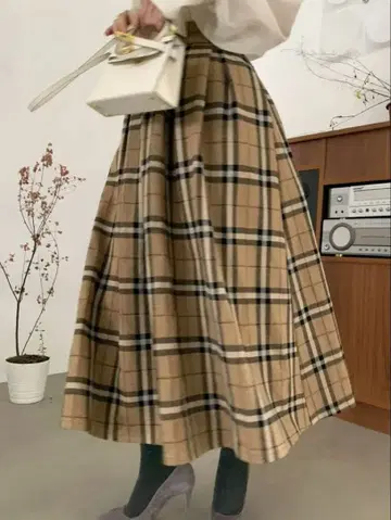 벌스데이 바쉬 CHECK FLARE SKIRT