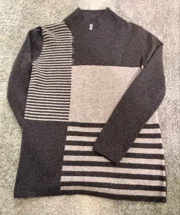 PICONE 피코네 니트 하이넥 캐시미어 100% 차콜 그레이