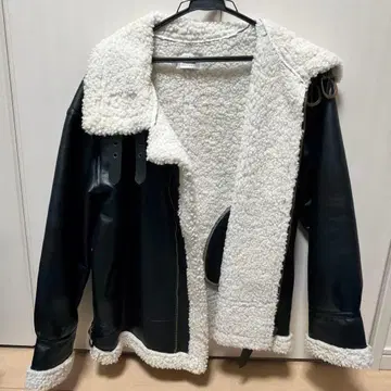 가죽 쉘파 자켓 블랙