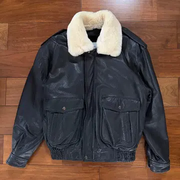 한국제 90s A-2 G-1 리얼 가죽 블랙 플라이트 자켓 L