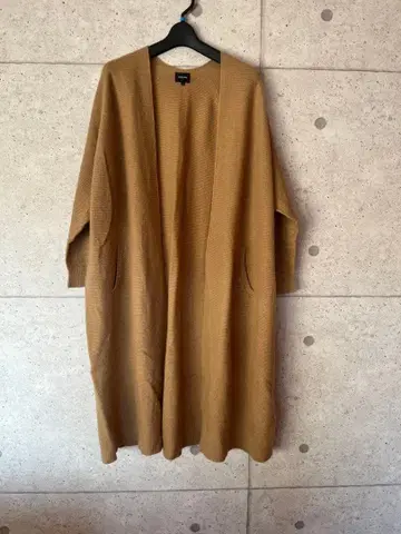 르 쉘 블루 캐시미어 100 롱 가디건