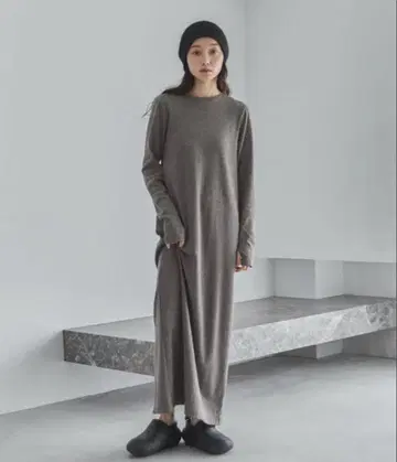 feepur 컷 리브 롱 원피스