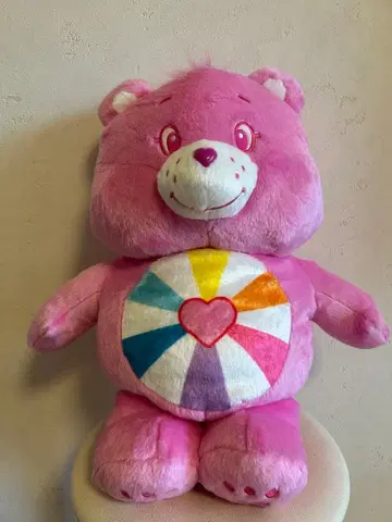 레어 케어베어 봉제 인형 핑크 레인보우 50cm 택 포함