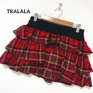 레어! TRALALA 헤이세이 프릴 체크 무늬 미니 스커트 리즈리사