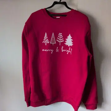 크리스마스 디자인 빨간색 맨투맨 L