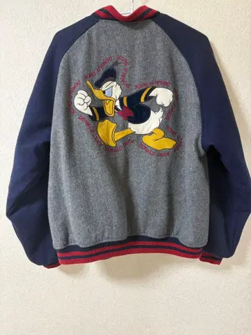 디즈니 90년대 울 바시티 자켓 도날드