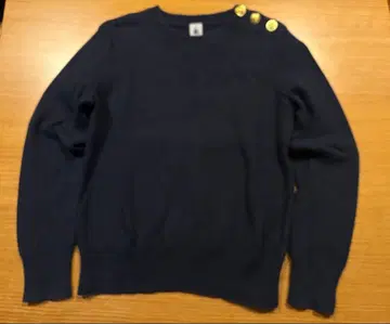 쁘띠바토 코튼 풀오버 골드 버튼 XXS