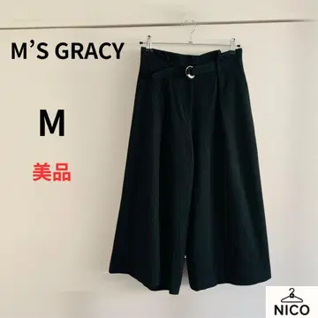 M S GRACY 와이드 플레어 팬츠 큐롯 와이드 팬츠 벨트 포함 M