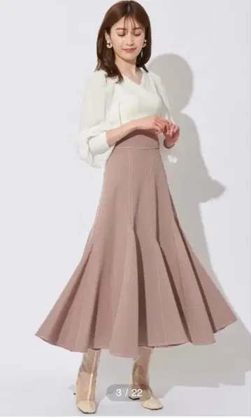 더블 크로스 배색 스커트 앙데팡당