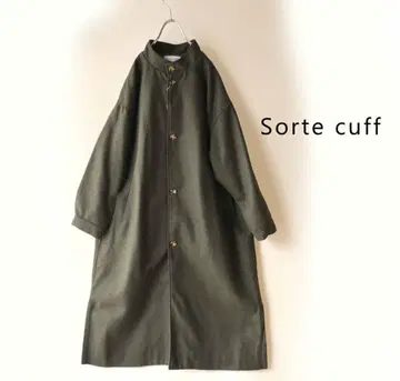 새상품 할인 Sortecuff 그린 카키 스탠드 넥 롱 코트 39
