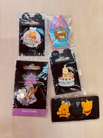 디즈니 푸우 핀 배지 5개 세트