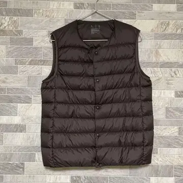 무인양품 다운 베스트 이너 노카라 경량 여성용 브라운 L