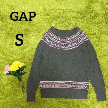 [ 갭 ] 페어아일 패턴 니트 S 차콜 그레이 긴팔 코튼 혼방