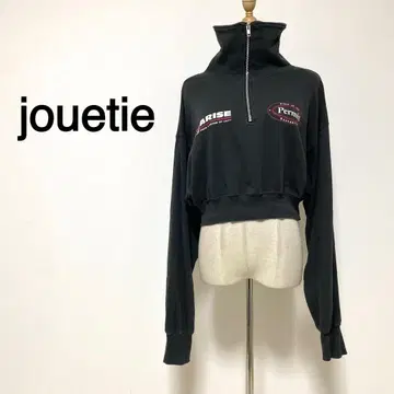 jouetie 다크 그레이 컬러 하프 지퍼 숏 기장 트레이닝복