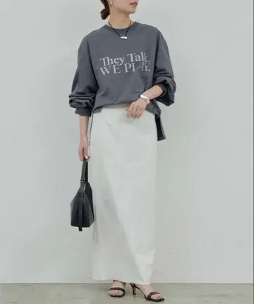 GALLARDAGALANTE 스트레치 맥시 타이트 스커트 화이트 0