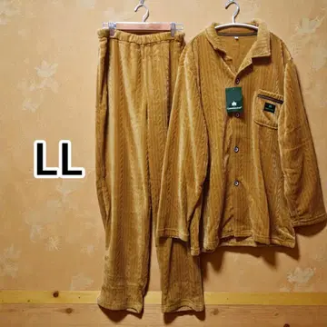 LL 남성용 파자마 룸웨어 상하의 세트 벨로아 가을/겨울 따뜻한 속기모