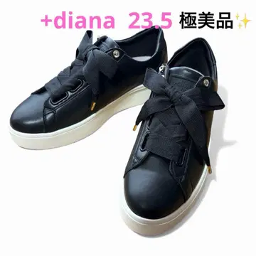 [ 미사용 ] +diana 블랙 가죽 스니커즈 리본 스무스