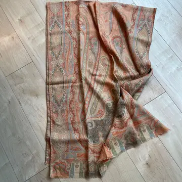 페이즐리 무늬 울 실크 스톨