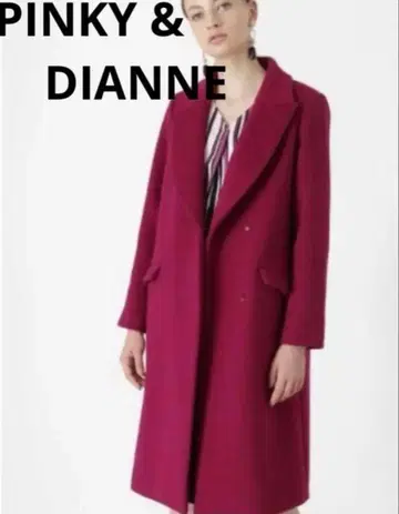 핑키앤다이안 울 더블 크로스 코트 카시스 색 체스터 코트