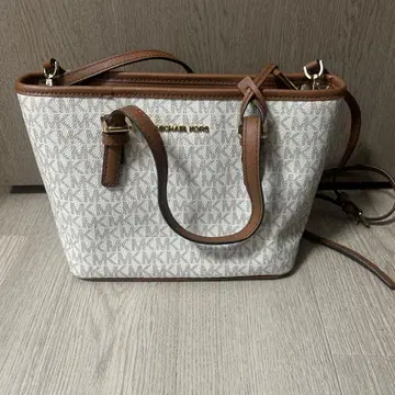 MICHAEL KORS 토트백 화이트/브라운